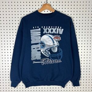 Tennessee Titans Super Bowl XXXIV AFC Champions Youth Medium Navy Logo Athletic